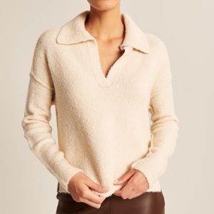 Abercrombie Boucle Notch-Neck Sweater Polo